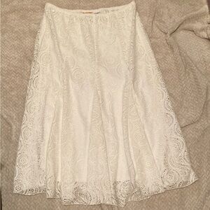 Ruby Rd. White Lace A-Line Skirt